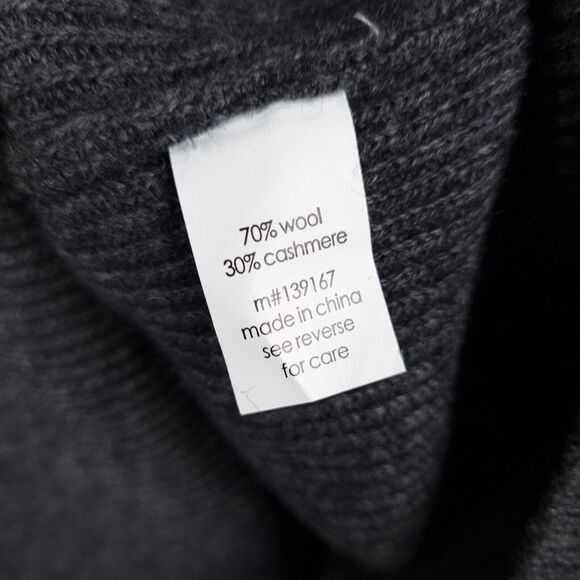 27 Miles Sweater Womens XS Gray Wool Cashmere Ribbed Knit Tie Open Shoulder - Picture 13 of 16